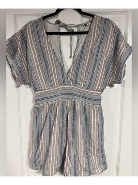 Striped V-Neck Romper